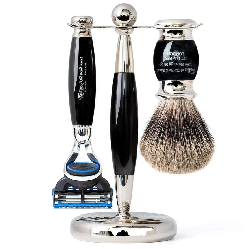 Scheerset Fusion Pure Badger Edwardian Zwart (3-delig)