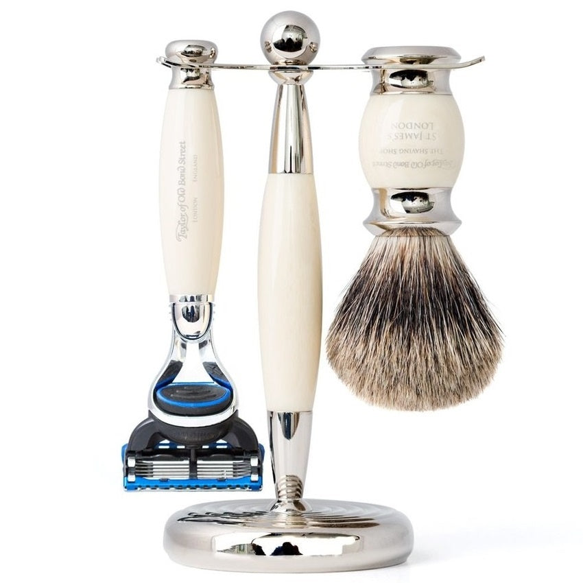 Scheerset Fusion Pure Badger Edwardian Ivoor (3-delig)