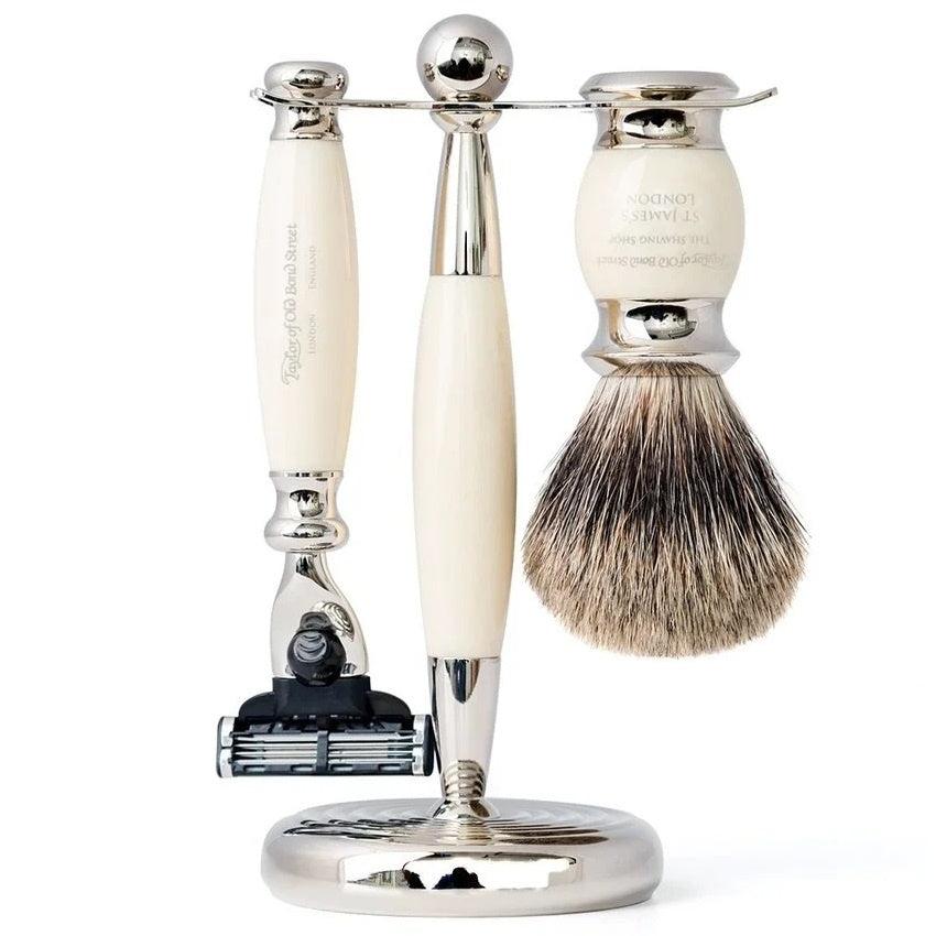 Scheerset Mach3 Pure Badger Edwardian Ivoor (3-delig)