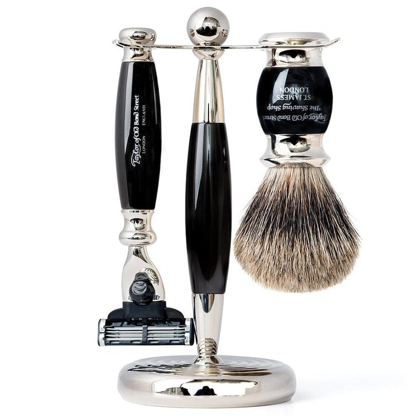 Scheerset Mach3 Pure Badger Edwardian Zwart (3-delig)