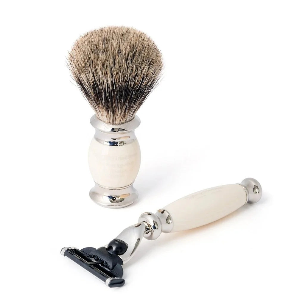 Scheerset Mach3 Pure Badger Edwardian Ivoor (3-delig)